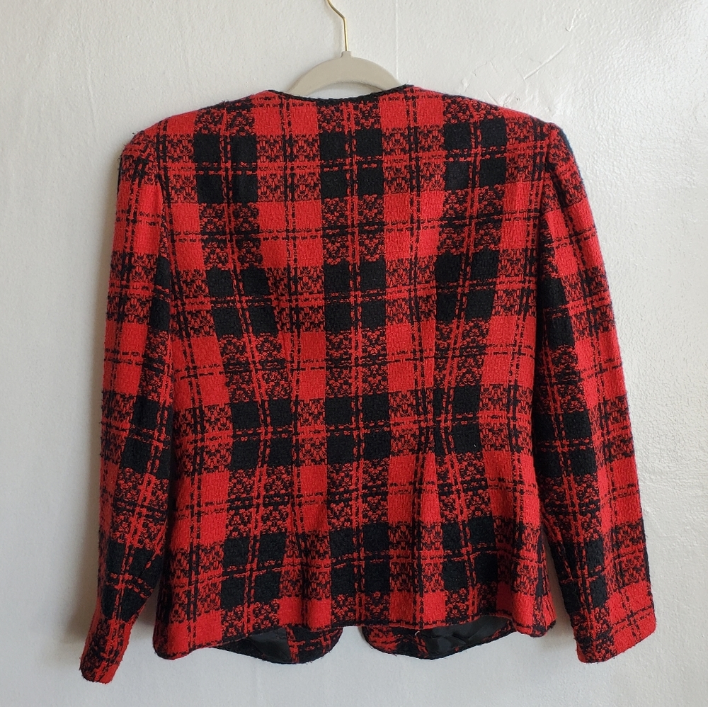 Lanz Petite Small Checkered Jacket - image 5